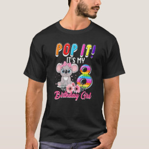 Ich bin 8 Jahre alt 8. Geburtstag Koala Girls Pop  T-Shirt