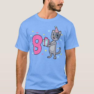 Ich bin 8 Jahre alt mit Katzenjungfrau T-Shirt