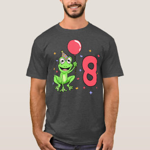 Ich bin 8 mit Frosch Kindergeburtstag 8 Jahre alt T-Shirt