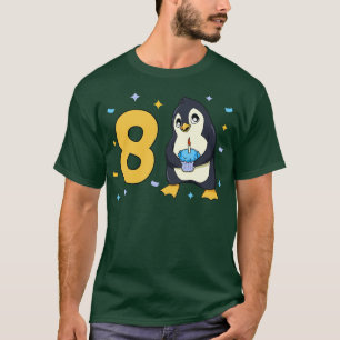 Ich bin 8 mit Pinguin Kindergeburtstag 8 Jahre alt T-Shirt