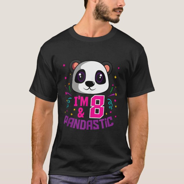 Ich bin 8 Pandastic Py Panda Bday Celebration T-Shirt (Vorderseite)