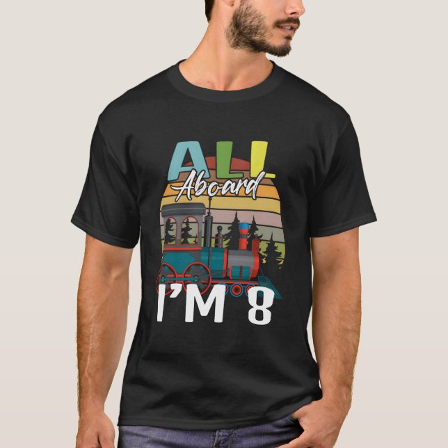 ICH BIN 8 Py Zugfahrt ins Ausland T-Shirt (Vorderseite)