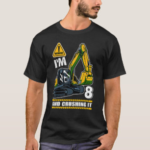 Ich bin 8 und zerstöre es Baubagger 8. B T-Shirt