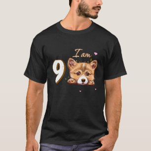 Ich bin 9 Corgi-Geschenk für 9. Geburtstag Fan-Ges T-Shirt