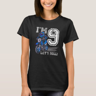 Ich bin 9 Roll 9. Geburtstag Dirt Bike Motocross T-Shirt