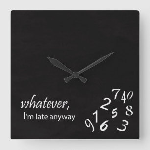 Ich bin abstoppe irgendwie spät quadratische wanduhr