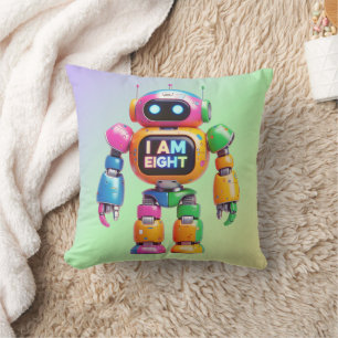 Ich bin acht Roboter für Kinder 8. Geburtstag Robo Kissen