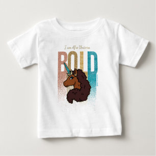 Ich bin Afro Unicorn   Fett-Glitzer-Design Baby T-shirt