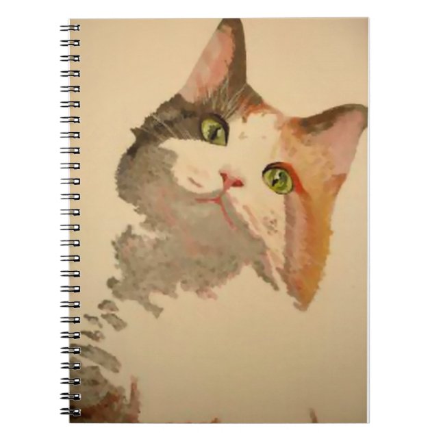Ich bin alle Ohren: Calico Cat Portrait Notizblock (Vorderseite)