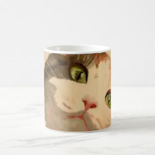 Ich bin alle Ohren: Calico Cat Portrait Tasse