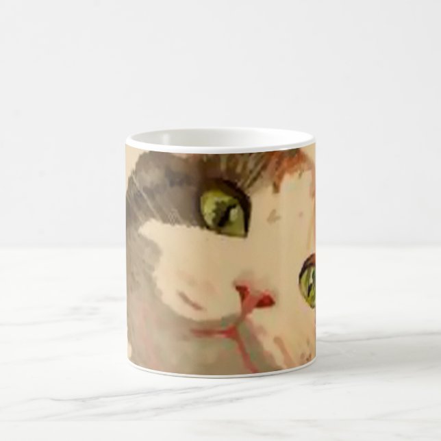 Ich bin alle Ohren: Calico Cat Portrait Tasse (Mittel)