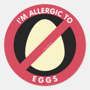 Ich bin allergisch gegen Eier Food Allergy Symbol  Runder Aufkleber