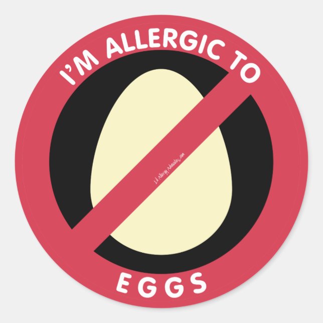 Ich bin allergisch gegen Eier Food Allergy Symbol  Runder Aufkleber (Vorderseite)