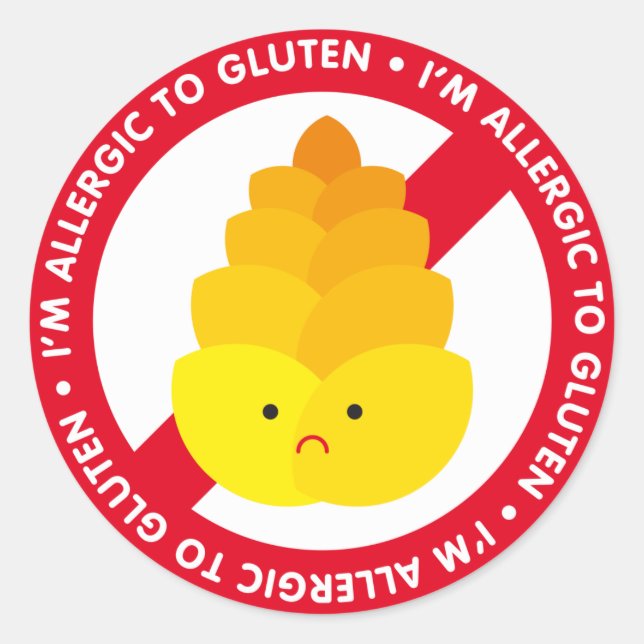 Ich bin allergisch gegen Gluten! Runder Aufkleber (Vorderseite)