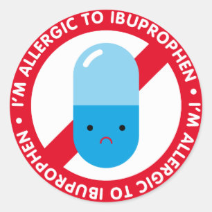 Ich bin allergisch gegen Ibuprophen! Ibuprophen-Al Runder Aufkleber