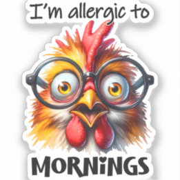 Ich bin allergisch gegen Morgen! Aufkleber