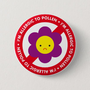 Ich bin allergisch gegen Pollen! Button