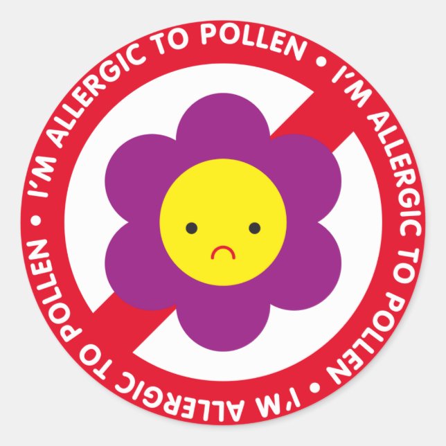 Ich bin allergisch gegen Pollen! Runder Aufkleber (Vorderseite)