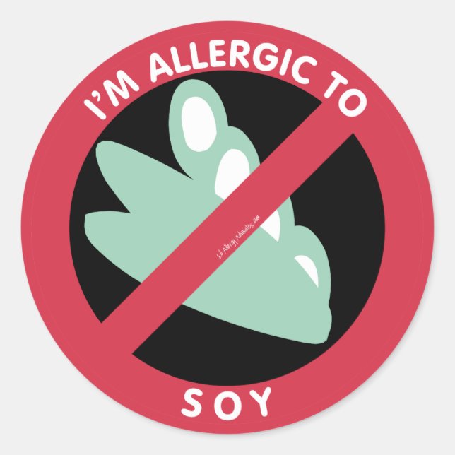 Ich bin allergisch gegen Soy Kids Allergy Symbol Runder Aufkleber (Vorderseite)