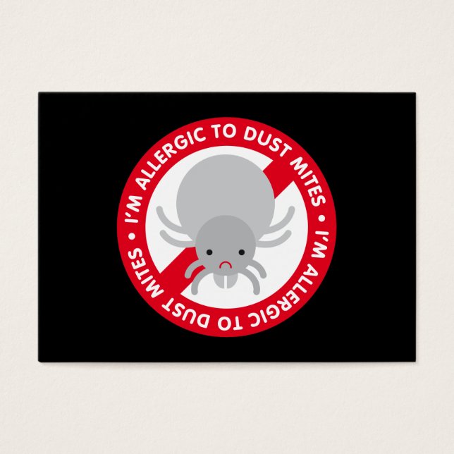 Ich bin allergisch gegen Staubmilben! Lesezeichen (Vorderseite)