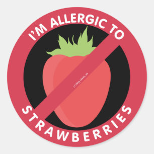 Ich bin allergisch gegen Strawberries Allergie Sym Runder Aufkleber