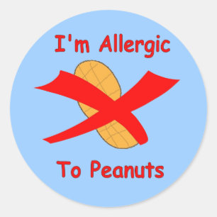 Ich bin allergisch gegenüber Peanuts Blue Sticker