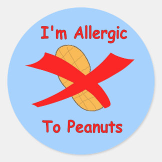Ich bin allergisch gegenüber Peanuts Blue Sticker