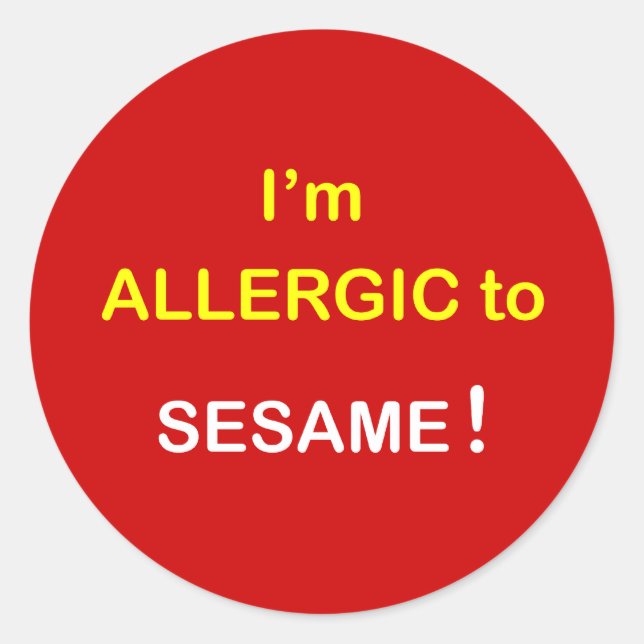 Ich bin allergisch - SESAM. Runder Aufkleber (Vorderseite)