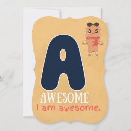 ICH BIN ALPHABET EINE BESTÄTIGUNGSKARTE FÜR KINDER DANKESKARTE