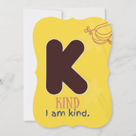 ICH BIN ALPHABET K AFFIRMATIKKARTE FÜR KINDER DANKESKARTE
