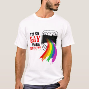 Ich bin, also Homosexuelles, kotze ich Regenbogen T-Shirt