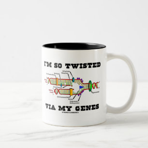 Ich bin also verdreht über meine Gene Zweifarbige Tasse