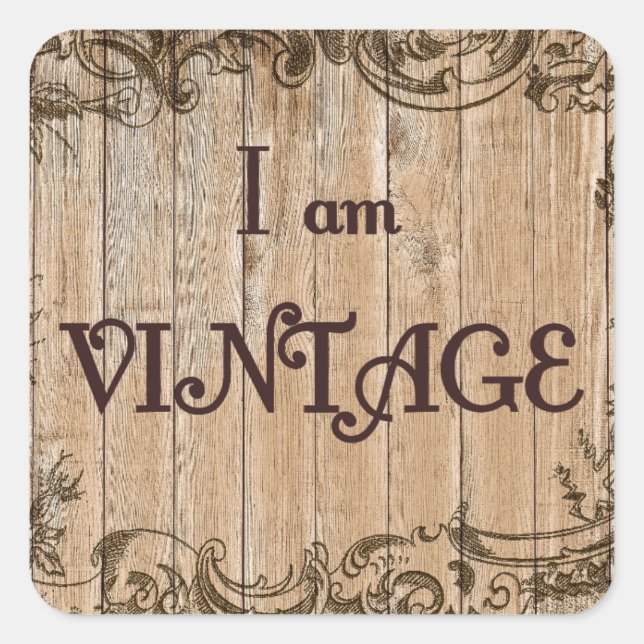 Ich bin alt quadratischer aufkleber (Vorderseite)