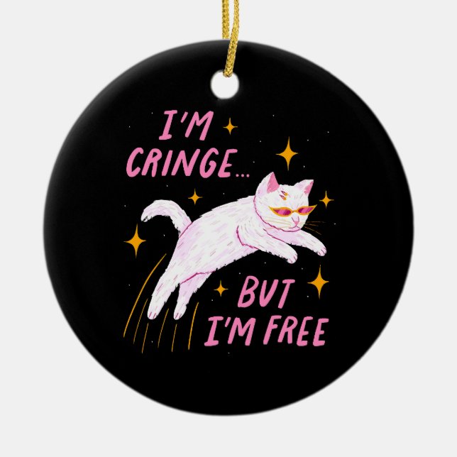 Ich bin am Rande, aber ich bin frei Keramik Ornament (Vorne)