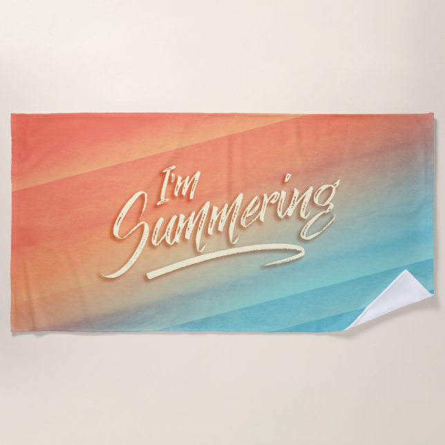 Ich bin am Summen Strandtuch (Vorderseite)