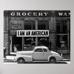 Ich bin American, 1942. Vintages Foto Poster