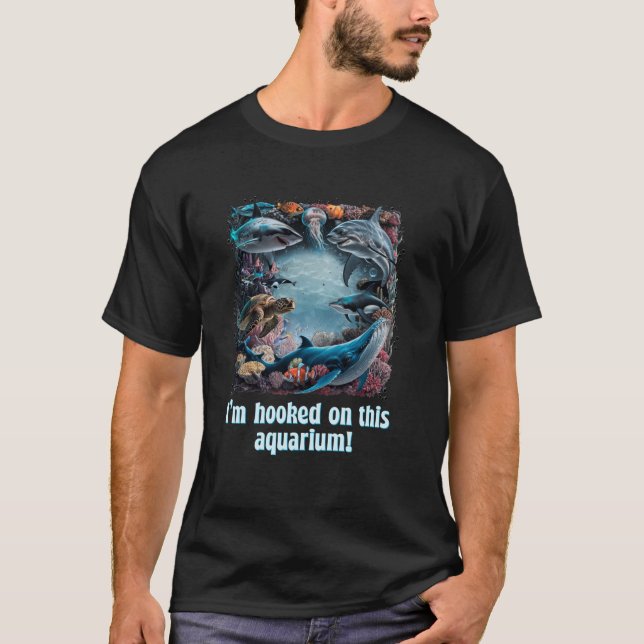 Ich bin an diesem Aquarium Aquaristik Fischtank sü T-Shirt (Vorderseite)