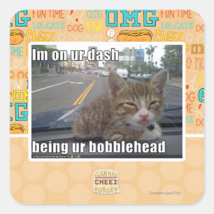 Ich bin an unserem Bindestrich Quadratischer Aufkleber