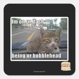 Ich bin an unserem Bindestrich Quadratischer Aufkleber