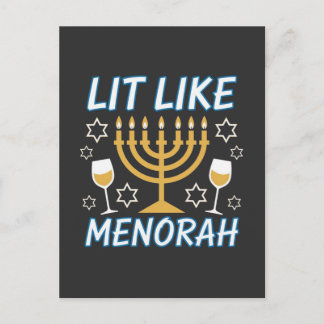 Ich bin angezündet wie Menorah Chanukka jüdische M Postkarte