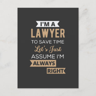Ich bin Anwältin, um die Zeit Retten Postkarte