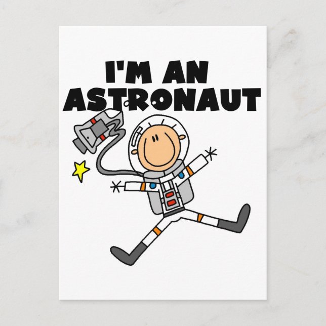 Ich bin Astronautin und Geschenke Postkarte (Vorderseite)
