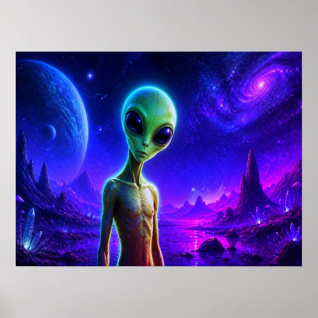 Ich bin auch neugierig auf dich grüner schlanker A Poster (Vorne)