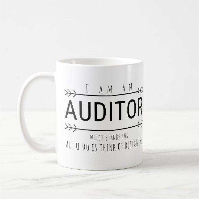 Ich bin Auditor Funny Accountant Kaffeetasse (Links)