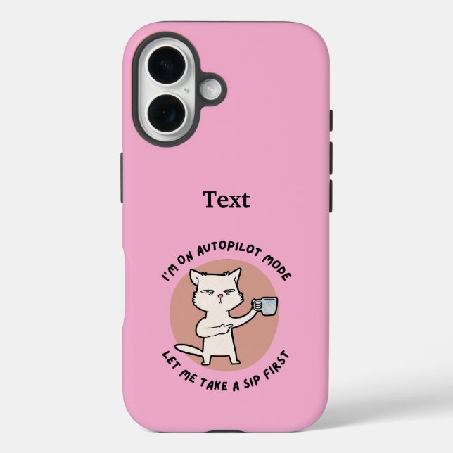 Ich bin auf Autopilot-Modus lustige Katze Case-Mate iPhone Hülle (Rückseite)