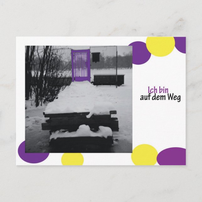 Ich bin auf dem Weg Postkarte (Vorderseite)