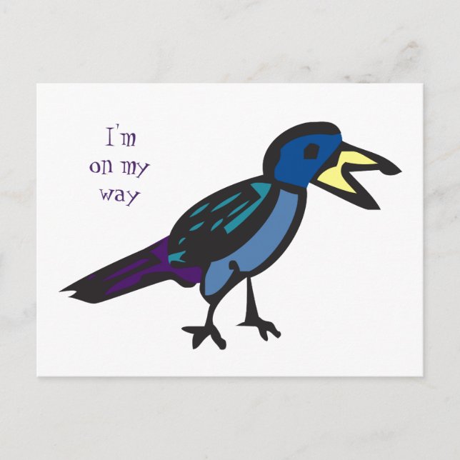 Ich bin auf dem Weg zur Birdie Postkarte (Vorderseite)