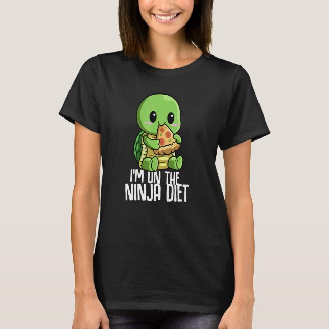 Ich bin auf der Ninja Diät Turtle essen Pizza Geek T-Shirt (Vorderseite)