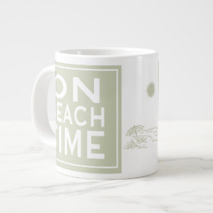 Ich bin auf der Strandzeit Jumbo-Tasse