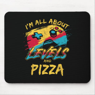 Ich bin auf Ebenen und Pizza aus Funny Gamer Food Mousepad
